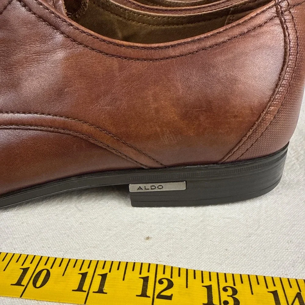 Aldo Derby Shoes Men Size 13 Brown Classic Leather Lace Formal Business Casual